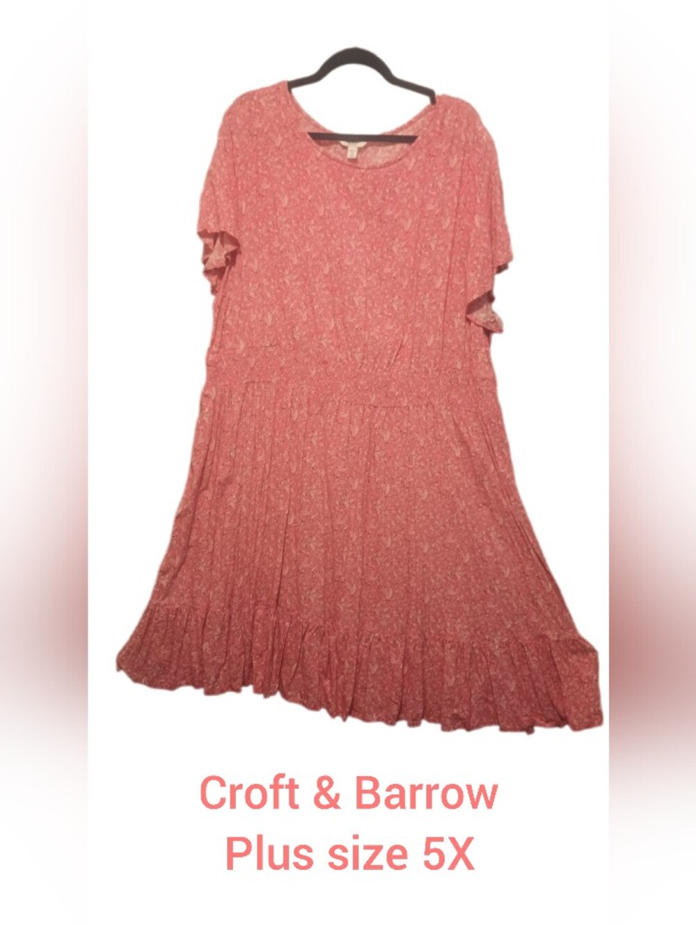 croft & barrow Dusty Coral Midi Dress with Ruffle Hem